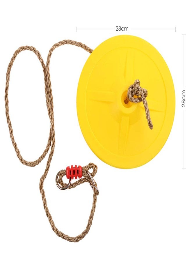 Toy Park Plastic Disc Swing Outdoor Indoor Hanging Plate Children Swing Disc Seat Kids Round Rope Playground Garden Play Activity with Height Adjustable (Yellow) - Image 5